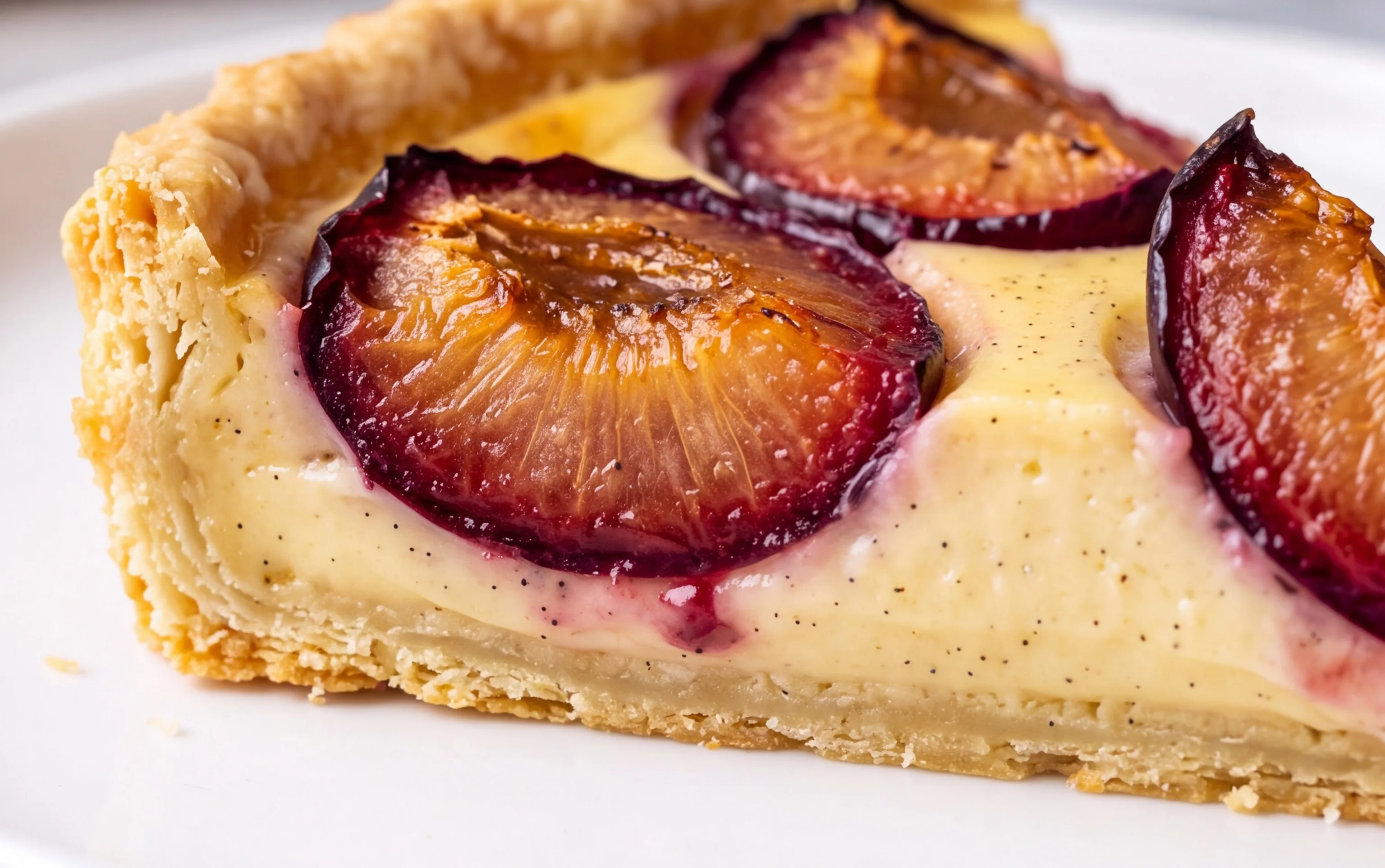 Plum Vanilla Custard Tart
