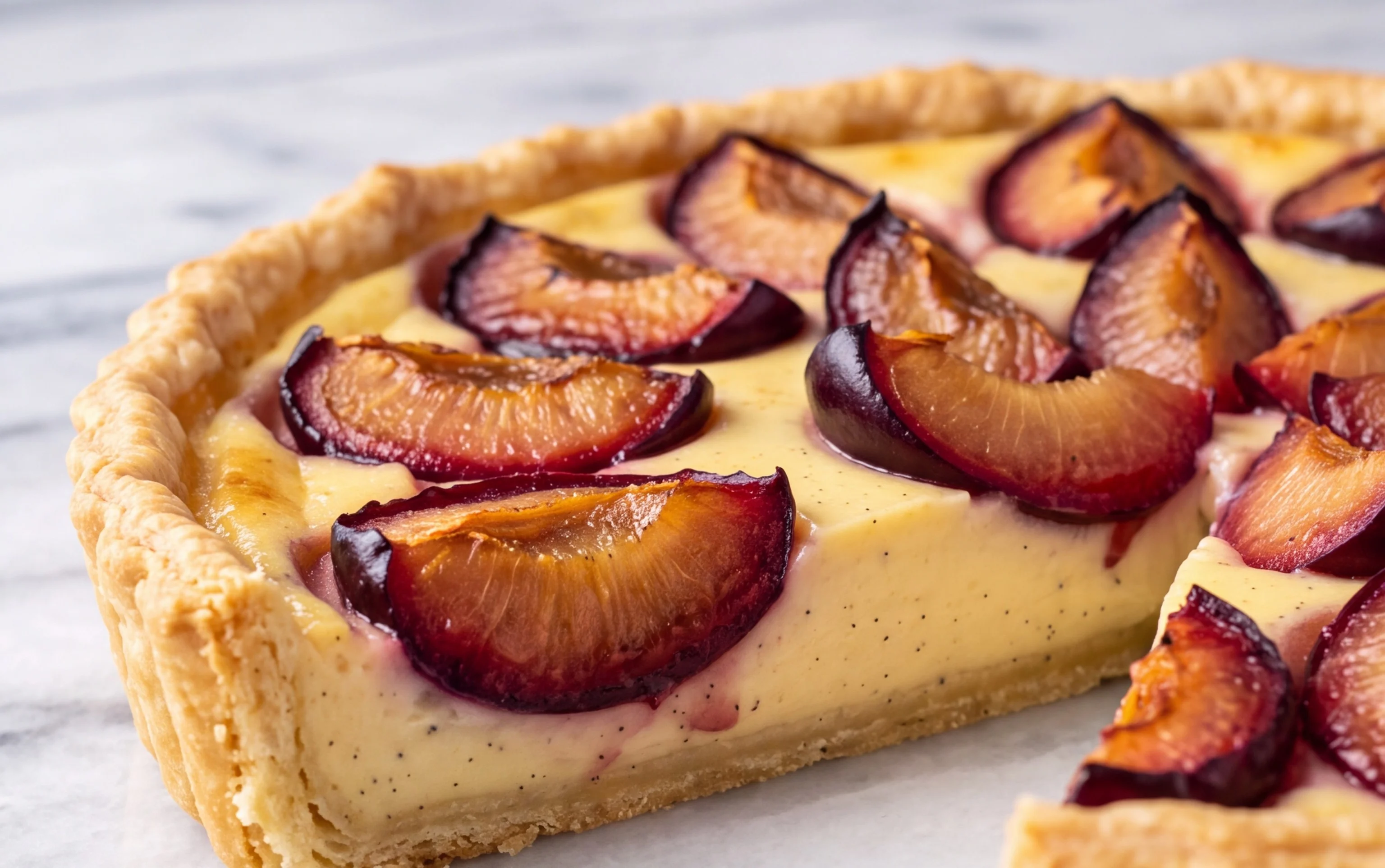 Tarte Crème Pâtissière Prunes : Douceur & Acidulé